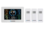 BLAUPUNKT WS40WH bílá / Meteostanice / 3x bezdrátové teplotní čidla / měření vlhkosti / kalendář (5901750506079)