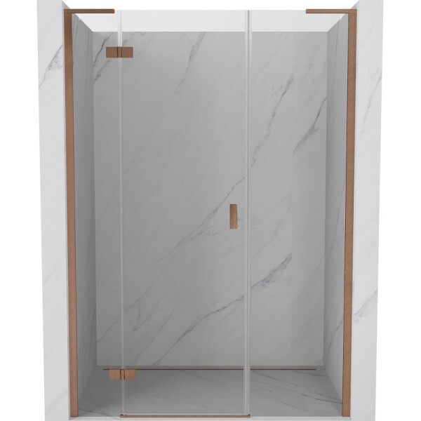 MEXEN/S - Mist-H L sprchové dveře křídlové levé 120, transparent, měď kartáčovaná 8A5L-120-001-65-00-L