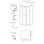 INVENA - Sprchový kout čtverec PARLA, profil: chrom, sklo frosted 90x90 AK-48-191-O