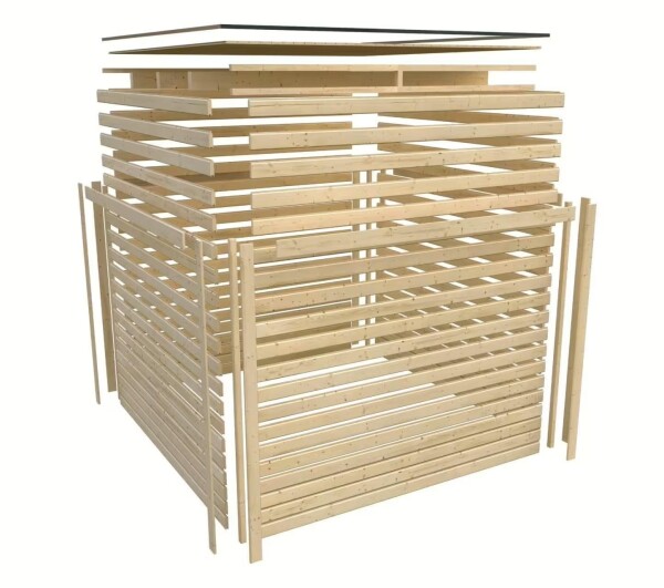 Finská sauna – KARIBU ARES 3 (natur / antracit)