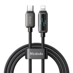 Mcdodo CA-2630 USB-C/Lightning kabel s LED displejem černá / Datový kabel / 36 W / 1,2 m / USB-C(M)/Lightning(M) (CA-2630)