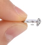 Přívěsek z nerezové oceli - platinový - srdce - 10 x 12 x 1 mm - 1 ks