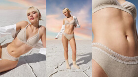 Dámská podprsenka GO Ribbed R Bralette - GRAY - sv. béžová M013 - SLOGGI GRAY XS