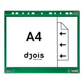 Djois kapsy na dokumenty s euroděrováním a magnetem, A4, zelená, 5 ks