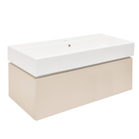 Koupelnová skříňka s umyvadlem SAT Feel 100x30x46 cm pískově béžová mat SATFEEL100BEU2 SATFEEL100BEU2