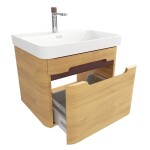 Koupelnová skříňka s umyvadlem SAT Fusion 57,5x43x45 cm dub medový mat SATFUSION60DMUBA SATFUSION60DMUBA