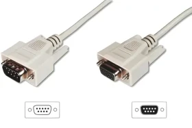 Digitus šedá / Sériový prodlužovací kabel / DB9 M/F / 10 m / lisovaný (AK-610203-100-E)