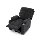 Křeslo polohovací elektrické, 1 motor, šedá látka, bezdrátové nabíjení pro mobilní telefon