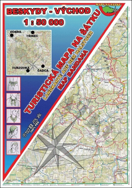 Beskydy východ Šátek s mapou
