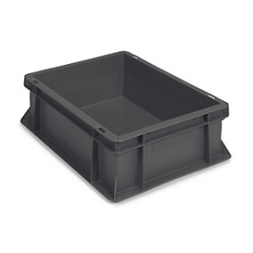 Euro přepravka ekonomická, 400x300x120 mm, 100% recyklovaná, šedá