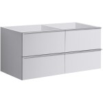 CERANO - Koupelnová skříňka pod umyvadlo s úchytkou Velora - bílá matná, chromová úchytka - 138x53x46,5 CER-664918