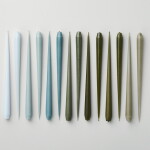 Ester & erik Svíčka Taper 32 cm – 67 Jade Stone – set 2 ks, zelená barva, vosk