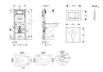 GEBERIT - Duofix Set předstěnové instalace, klozetu Gaia a sedátka softclose, tlačítko Sigma30, chrom mat/chrom SANI11CA1128