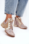 Kožené Kotníkové Boty Maciejka 05541-04 Béžovo-Zlaté 37