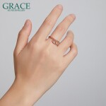 Stříbrný prsten Graceful Snake Rose Gold, stříbro 925/1000, had, nastavitelná Zlatá