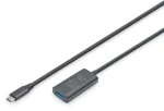 Digitus USB-C - USB-A černá / Prodlužovací kabel / Aktivní / USB 3.2 Gen1 5 Gbps / 5 m (DA-73110)