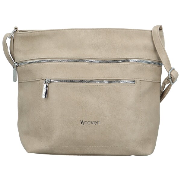 Stylová dámská koženková crossbody kabelka Olbba, béžová