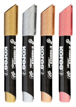 Kores kreativní popisovač K-Marker Metallic set 4 ks, metalické barvy