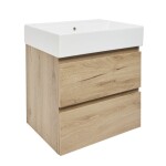 Koupelnová skříňka 2 zásuvková s umyvadlem SAT B-Way 59x50x45 cm dub mat BWAY260OAKU2BI BWAY260OAKU2BI