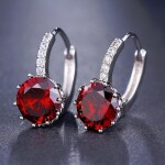 Náušnice Swarovski Elements Bernadette Light Garnet, Červená