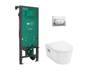 HANSGROHE - EluPura Original S Set předstěnové instalace, klozetu EluPura Original S a sedátka SoftClose, tlačítko iFrame Original S, chrom 60302000