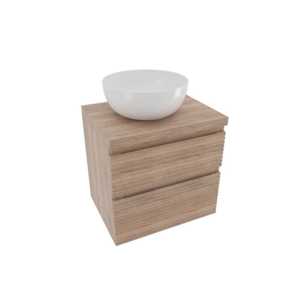 Koupelnová skříňka 2 zásuvková s krycí deskou Naturel Savona 58x53x44,8 cm dub Halifax mat SAVONA260DHD SAVONA260DHD