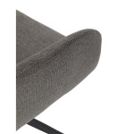 Židle jídelní, 180° otočný mechanismus, lanýžová voděodolná látka, černý kov