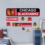 Mustang Drinkware Samolepky na Stěnu Chicago Blackhawks NHL Repositionable Street Signs Wall Decal Set