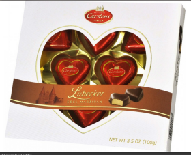 Lübecká marcipánová srdíčka 100g (Carstens)
