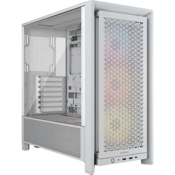 Corsair FRAME 4000D RS ARGB bílá / E-ATX / 2x USB-A 3.2 / 1x USB-C 3.1 / 3x 120mm / bez zdroje / pruhledná bočnice (CC-9011297-WW)