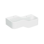 GEBERIT - Bambini Dvojumyvadlo pro děti, 90x39 cm, pravé, bez přepadu, 2 otvory pro baterii, alpská bílá 502.974.00.1