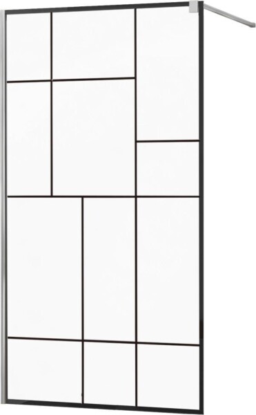 MEXEN - KIOTO Sprchová zástěna WALK-IN 110x200 cm 8 mm, chrom, černý vzor 2 800-110-101-01-78