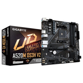 GIGABYTE A520M DS3H V2 / A520 / AM4 / 4x DDR4 / PCIEx16 / 1x GLAN / mATX (A520M DS3H V2)