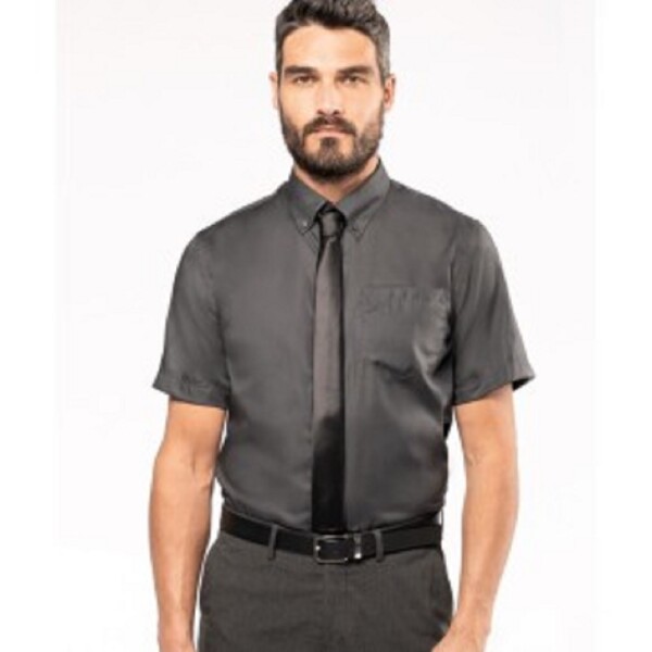 Pánská košile,krátký rukáv, 100% BA mikro krep 120g/m2