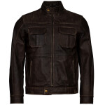 Pánská Kožená Bunda Gary Johnson Brixton Hnědá Velikost: M