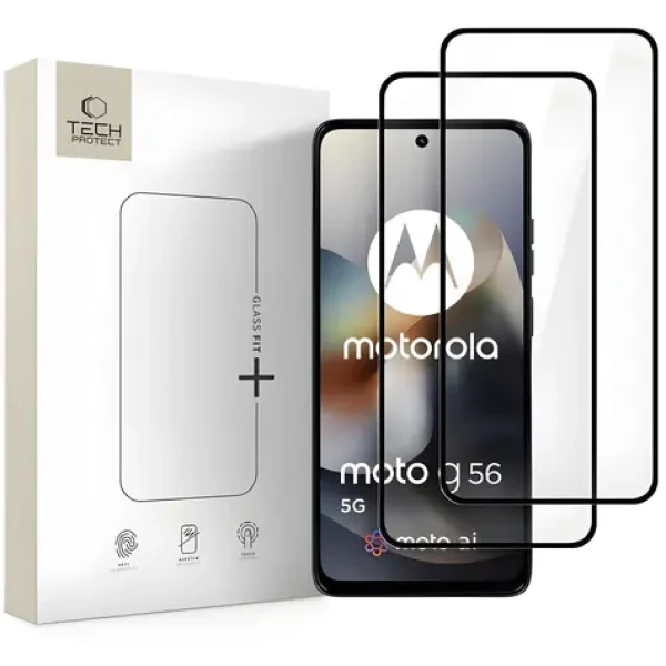 Tech-Protect Glass FIT+ černá / Tvrzené sklo / Motorola Moto G56 5G / 2 ks