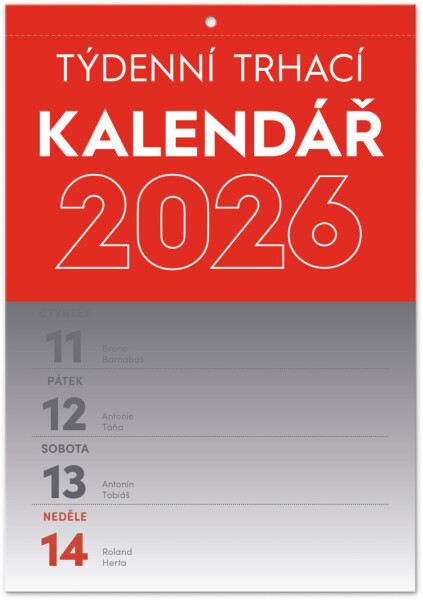 Týdenní trhací kalendář 2026 NOTIQUE A5