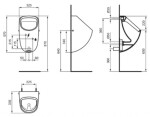 IDEAL STANDARD - Connect Elektronický pisoár, zadní přívod vody, bateriové napájení, bílá E354901