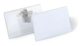 Durable Jmenovka s kombiklipem transparentní / Jmenovka / 90x54 mm / PVC / 50 ks (810119)