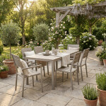 Zahradní sestava 156x78x74cm, polywood, béžová, AZS-B1656 CRM