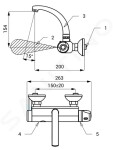 SANELA - Senzorové baterie Termostatická umyvadlová baterie, bateriové napájení, rozteč 100 mm, chrom SLU 25BK