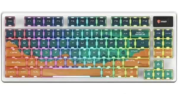 MSI FORGE GK600 TKL White Mars / Herní klávesnice / drátová / US layout / podsvícená / 83 kláves (FORGE GK600 TKL W MARS US)