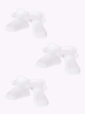 Dívčí ponožky s volánky 3Pack SKA-0119G-010J-002 bílé - Yoclub 5-6 cm