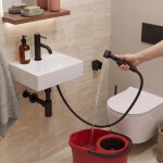 REA - Umyvadlová baterie s bidetovou sprškou Lungo Black REA-B2899