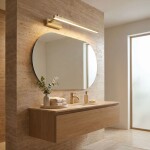 Koupelnové nástěnné LED svítidlo SWE032-1W 60cm BRUSH GOLD OSW-20131