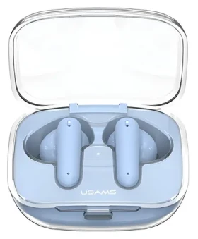USAMS US-BE16 TWS modrá / Bezdrátová sluchátka do uší / Bluetooth 5.3 / AAC / výdrž 6 h (BHUBE03)