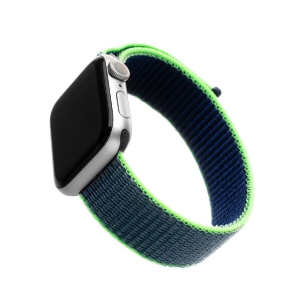 FIXED Nylon Strap Nylonový řemínek pro Apple Watch 40mm Watch 38mm neonově modrá (FIXNST-436-NEBL)