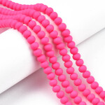 Korálky z polymeru - 7 mm x 5,5 mm - neonově růžové - 10ks
