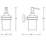 AQUALINE - SAMBA dávkovač mýdla 150ml, mléčné sklo, černá mat SB219