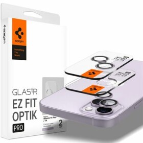 Spigen Glass EZ Fit Optik Pro ochranné sklo na fotoaparát pro Apple iPhone 14/iPhone 14 Plus Max 2ks fialová (AGL05603)